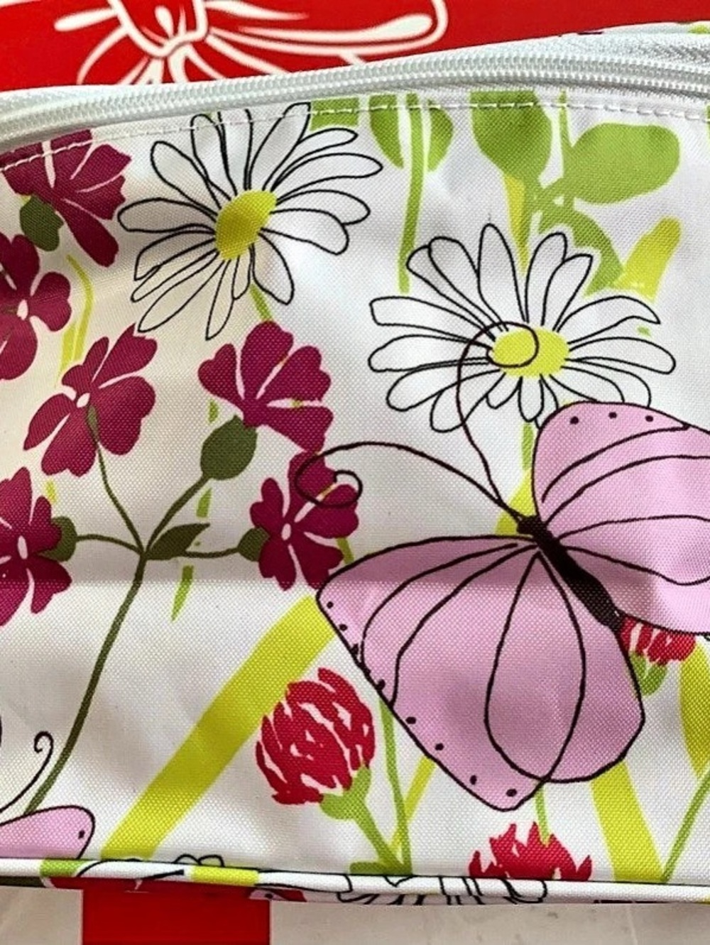 LUNIQUE Floral Cosmetic Bag Set in Pink & White Like New